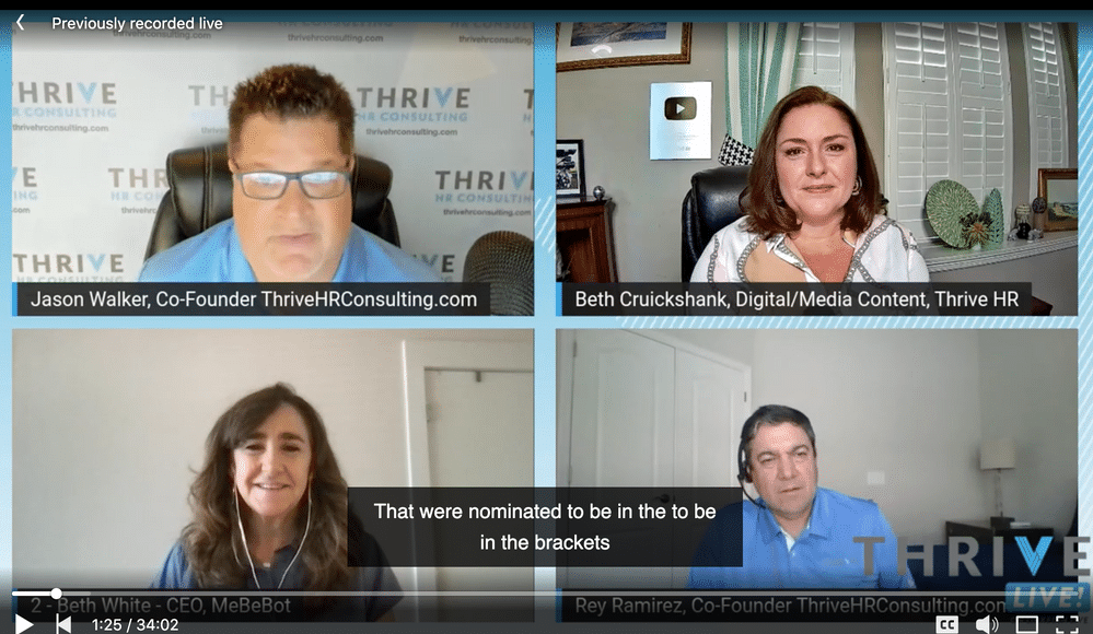 MeBeBot on LinkedIn Live with Thrive HR Consulting