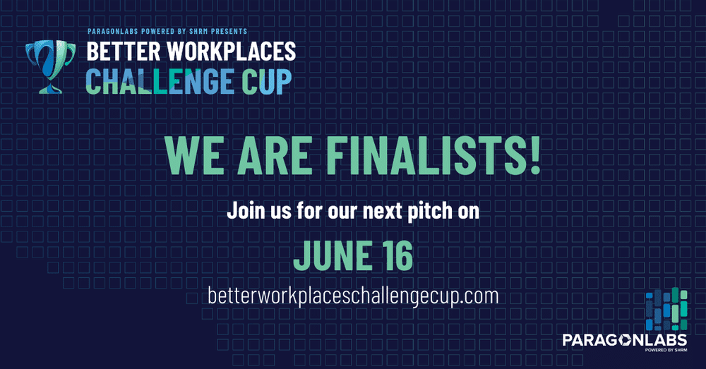 MeBeBot selected as finalist in Better Workplaces Challenge Cup (Paragon Labs powered by SHRM)