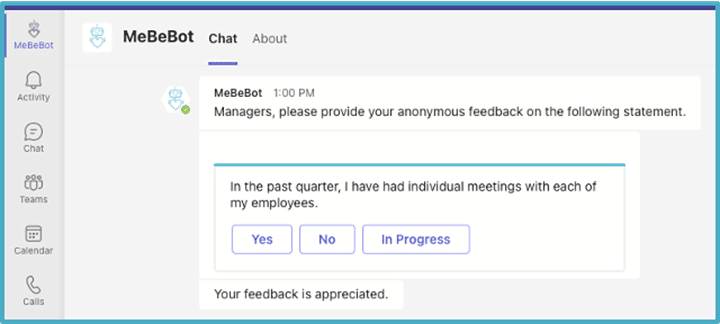 Interface Image of Manager Toolbot's Pulse Surveys
